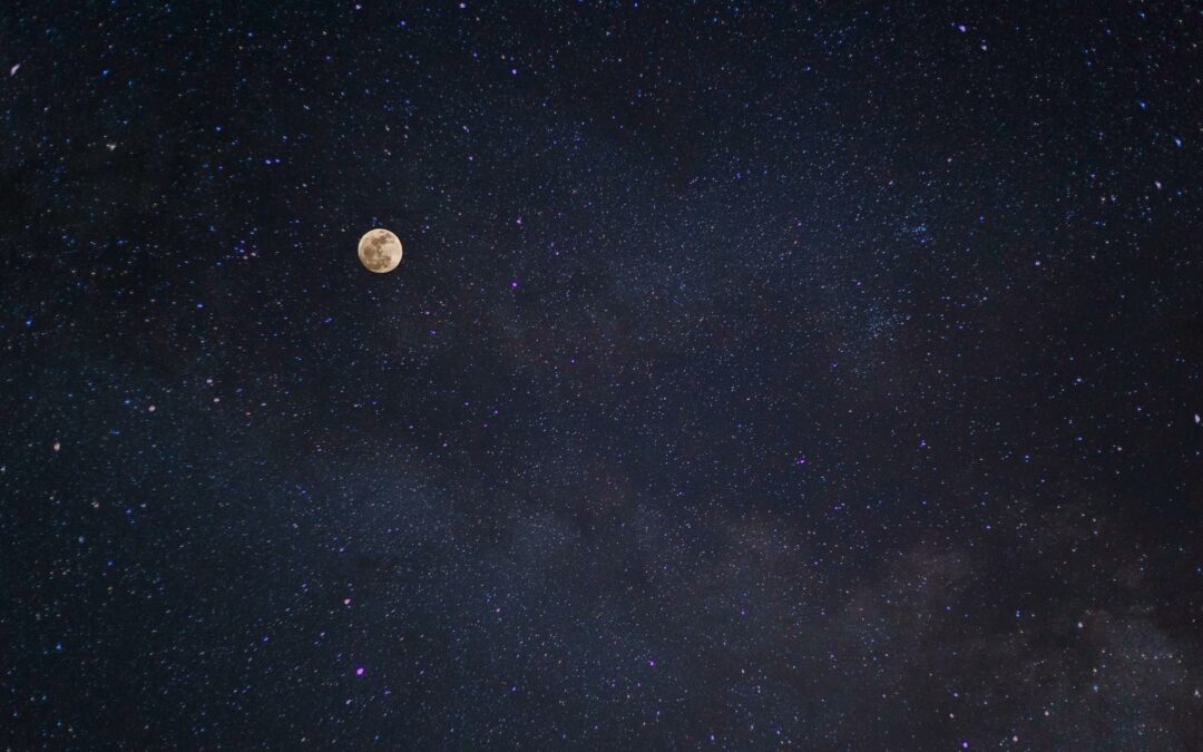 image of night sky with moon and stars